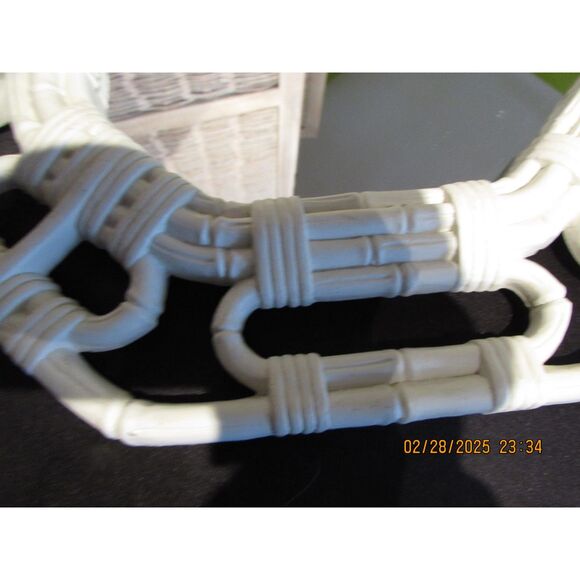 Homco faux rattan vintage wall mirror white gallery wall - Picture 2 of 7